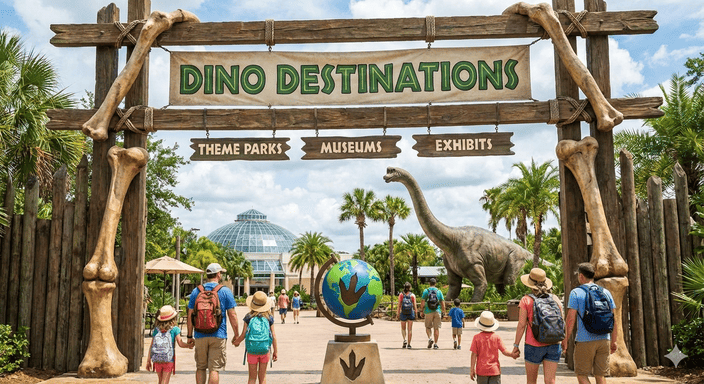 dino destinations, theme parks, exhibits and museums